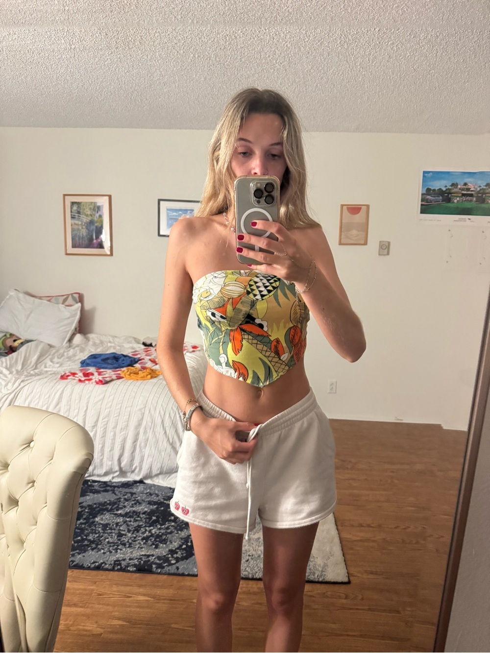 urban outfitters Strapless Tropical Print Bandana Top
